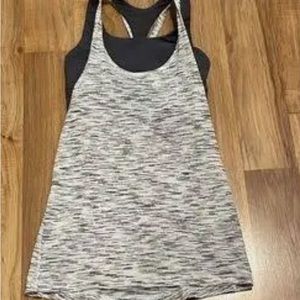 Lululemon Tank with Built in Bra | Color: Gray/White | Size: 10